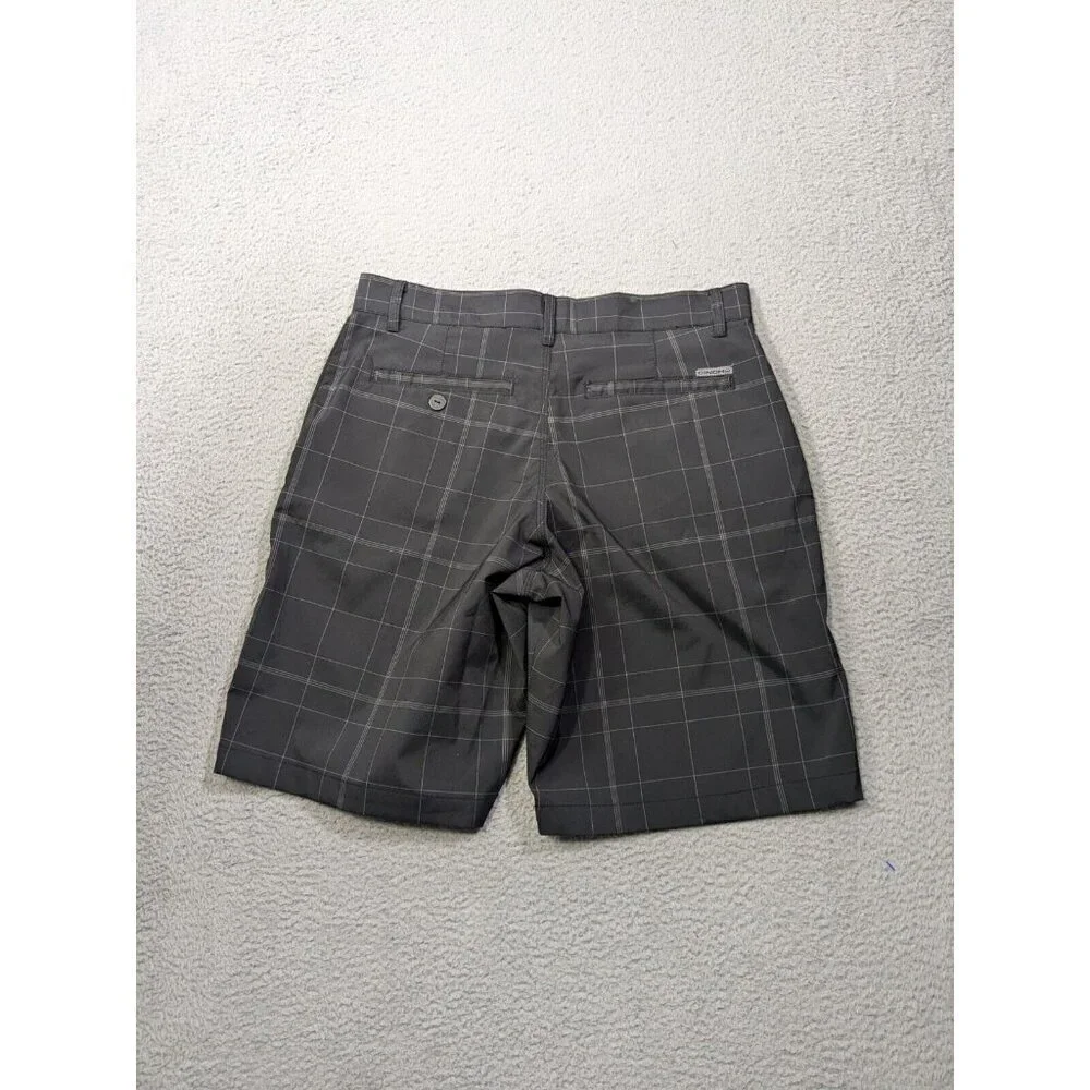 Cinch Shorts Mens 32 Golf Stretch Casual Black Plaid